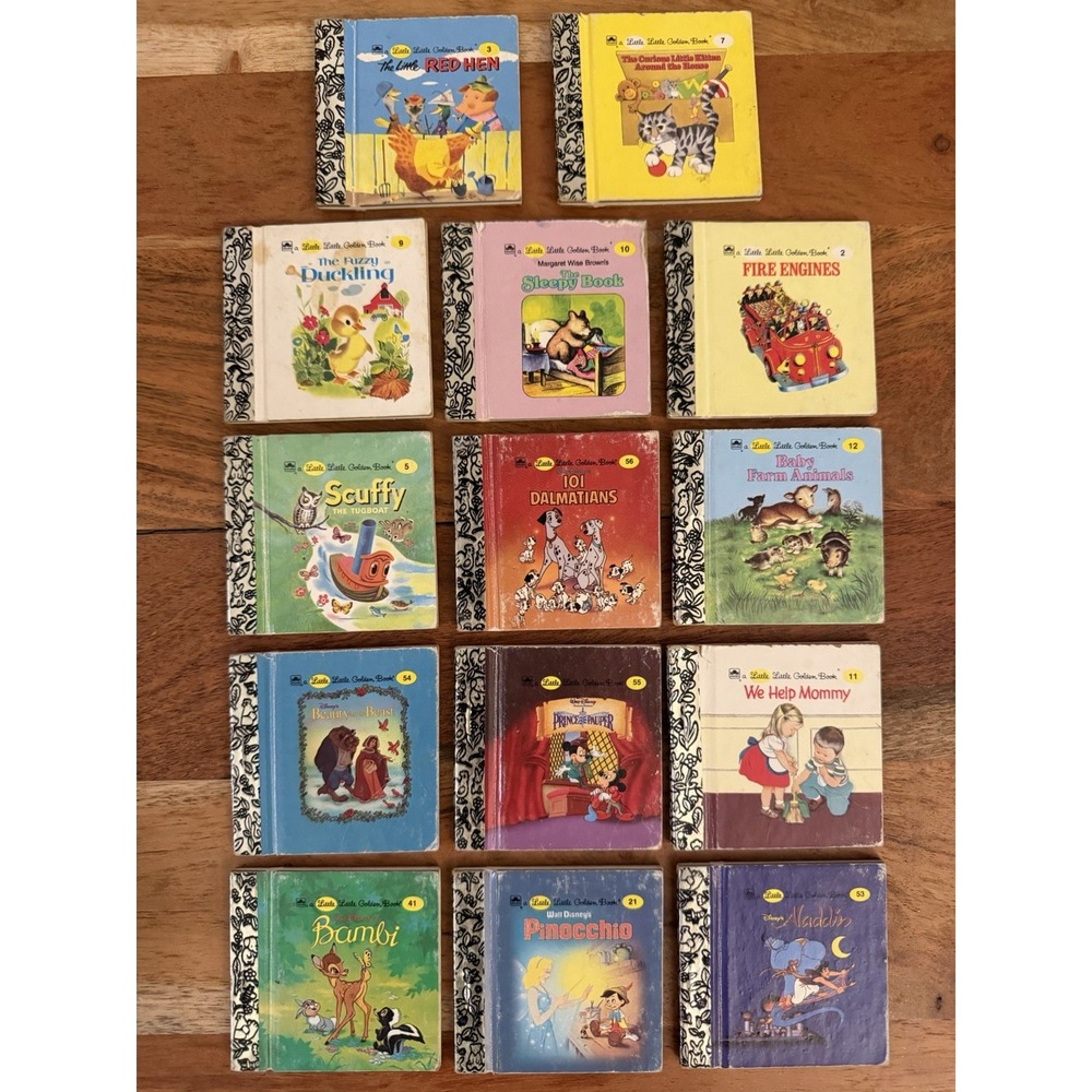 Vintage Lot 14 Little Little Golden Books Miniature Disney 3in 80s 90s Classics